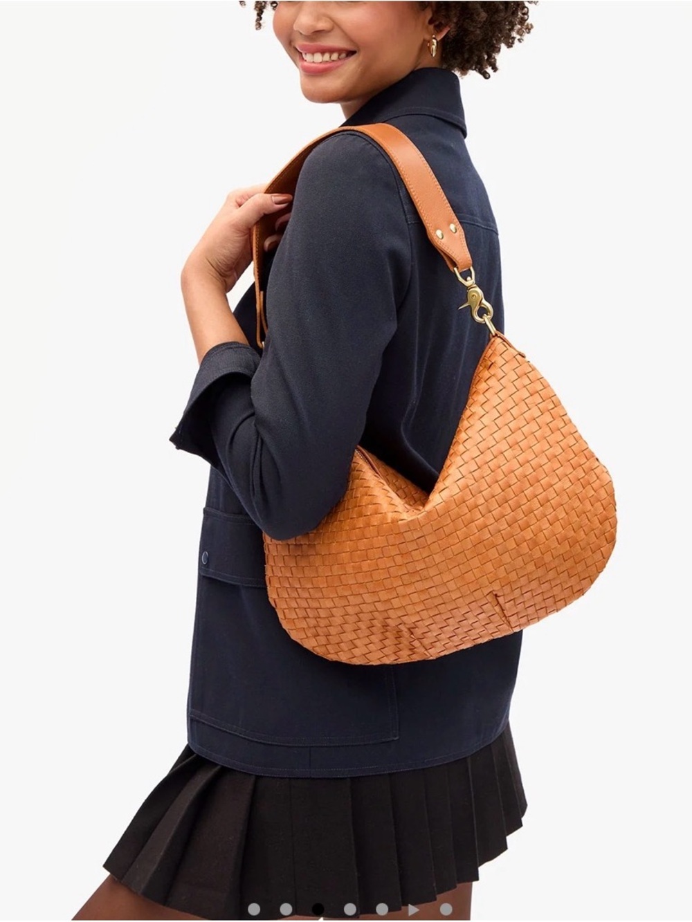 Clare V Natural Woven Checker Moyen Messenger